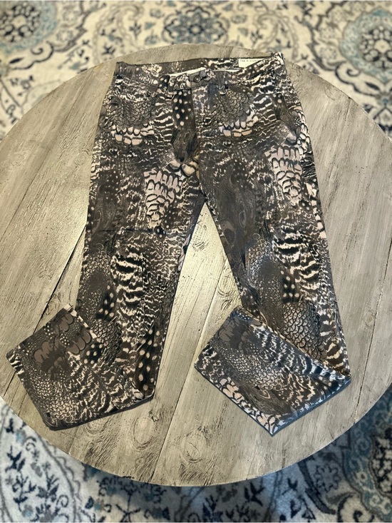 rag & bone Pants - rag & bone Neutral Grey and Black Printed Leggings